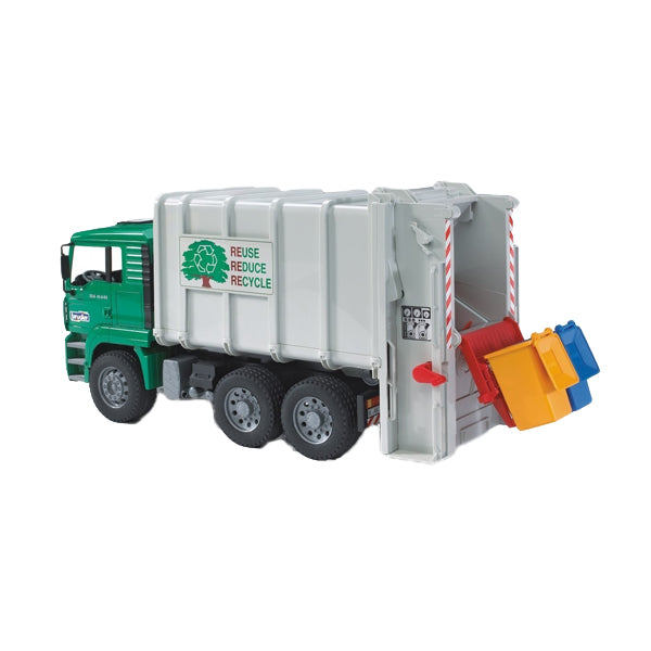 Modellino di camion dei rifiuti a marchio bruder, robusto modello in scala per bimbi dai 3 anni in su