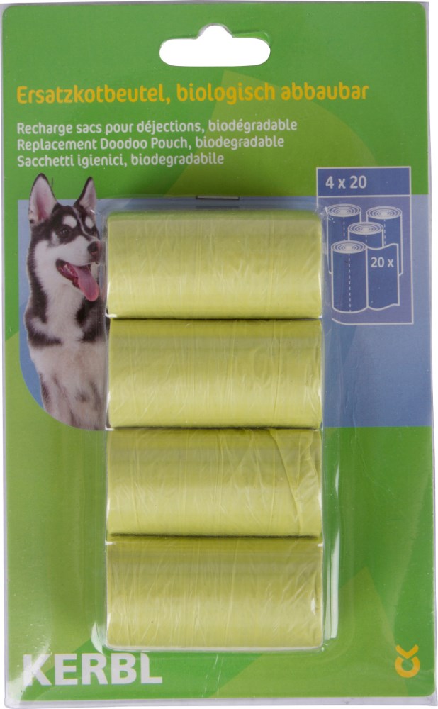 Sacchetti verde per escrementi canini 4x20pz.