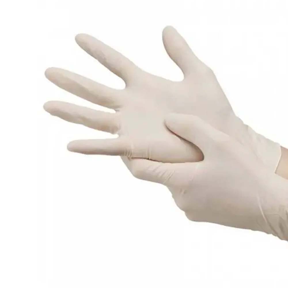 Einweg-Latex-Classic-Handschuh zum einmaligen Gebrauch, unsteril, lebensmittelecht, Weiß